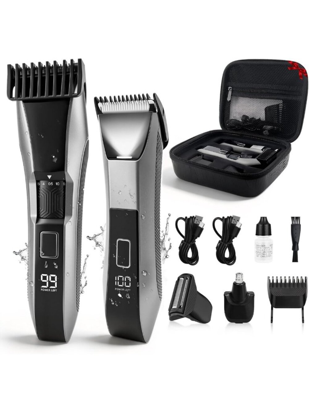 Waterproof Body & Beard Trimmer for Men | IPX7 Grooming Kit, Precision Hair